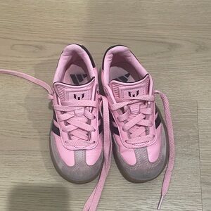 Adidas Kids Pink and Gray Sneakers